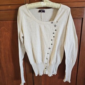 One Step Brand Cream Button-Accent Women’s Sweater